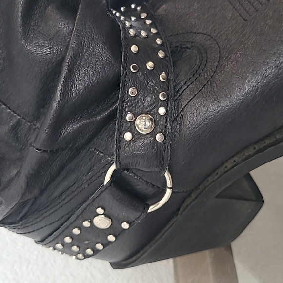 Shyanne black leather slouch cowboy boots size 9.5 - Picture 4 of 12